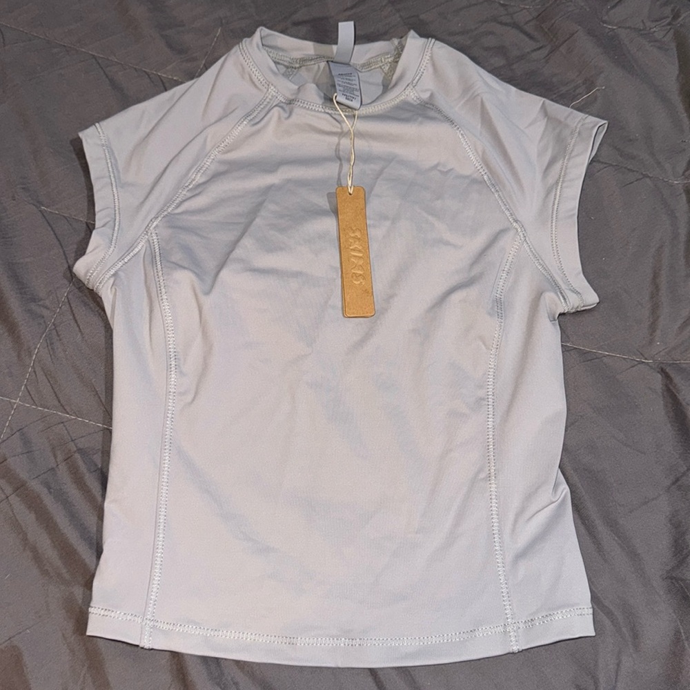SKIMS RECYCLED SWIM RAGLAN T-SHIRT 'CHROME'